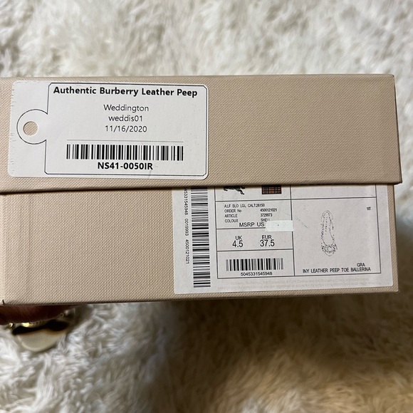 Burberry leather peep ballerina size US6.5 - Picture 7 of 13